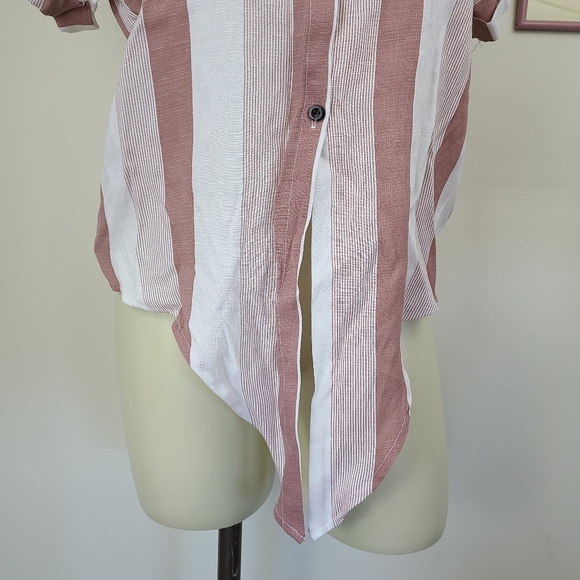 ASOS Tie Front Mauve Pink Button Picnic Shirt | M - Picture 13 of 13